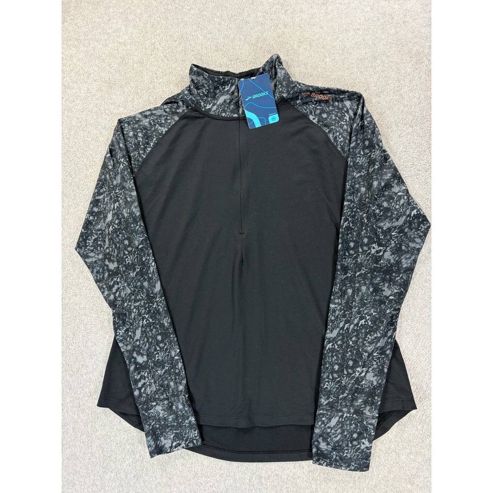 NWT Brooks DASH 1/2 Zip Long Sleeve Running Shirt (Women's 2XL) Black - Picture 1 of 13